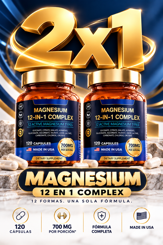 🔥 OFERTA 2x1 | Magnesium Complex 12 en 1 – 120 Cápsulas